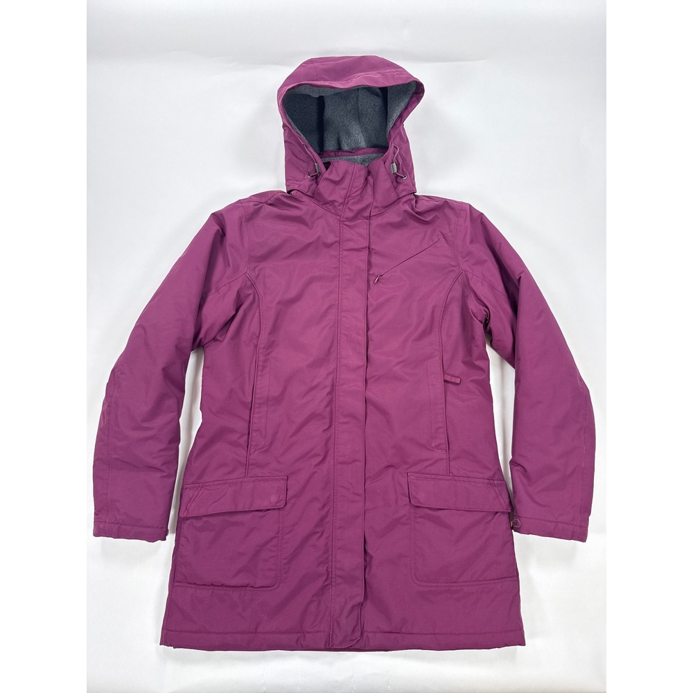 Lands End Womens Parka S Purple Squall Hooded Fleece Lined Jacket Winter
